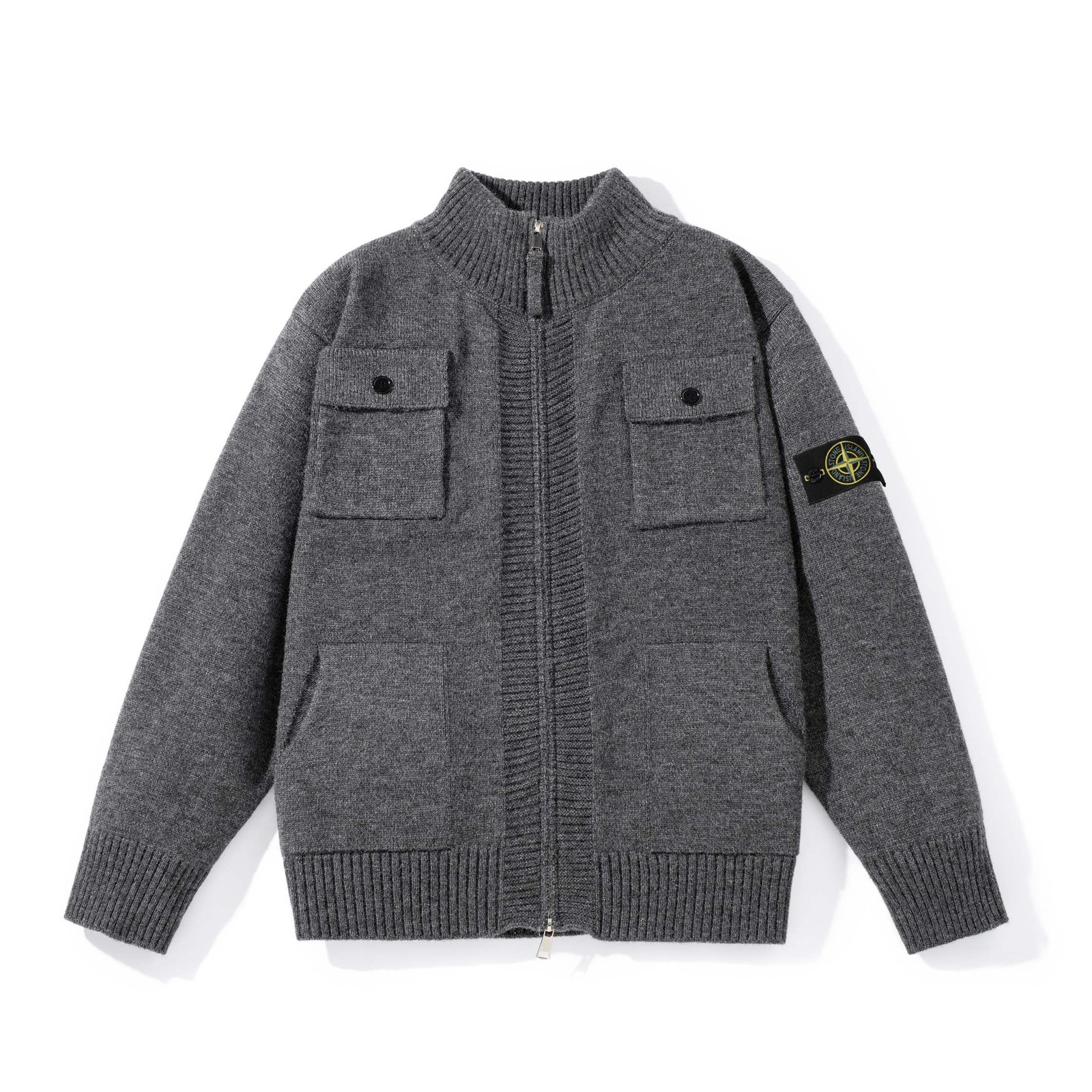 Stone Island Grey knitted cardigan 7518935245